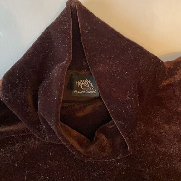 Vintage Brown Mock-Neck Velour Bodysuit - Picture 2 of 9